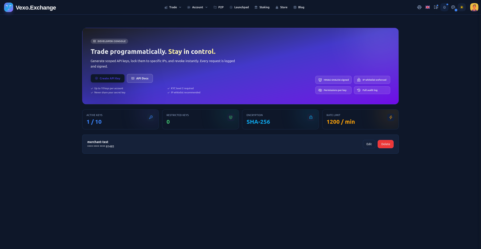 API keys